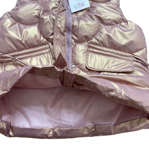 Women Padded Quilted Vest Size XXL Bright Pink High Neck Full Zipper Adjustable - Picture 5 of 7